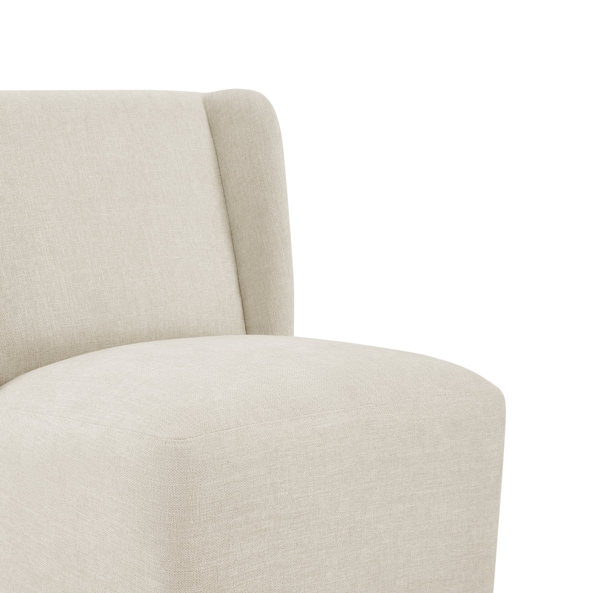 Spruce & Spring Modern Upholstered Dining Chair with Wingback and Hidden Casters, Single, Fabric in Linen