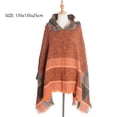 thumbnail image 2 of Poncho con capucha y estampado azteca bohemio para mujer con borlas, 2 of 6
