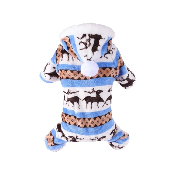 Dog Christmas Sweater Clothes, Puppy Winter Warm Soft Pajamas, Flannel Onesie for Small Dogs, Pet Holiday Parties Fleece Pullover Sweaters cat Doggie boy Girl