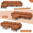 thumbnail image 4 of Kadyn Small Spaces Couch,Loveseat Sofa, Love Seats Furniture , Soft Couch,Modular L-shaped Sectional Sofa with Reversible Ottoman and 2 USB Ports-Orange, 4 of 8
