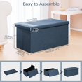 thumbnail image 2 of Folding Storage Ottoman Bench,Storage Ottoman with Lid Tray, 30 inches Ottoman Coffee Table Cube Chair Foot Rest Stool Storage Toy Chest for Living Room Bedroom, Holds up to 550 lb, 2 of 13