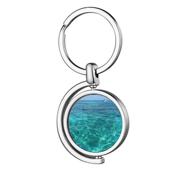 El agua del océano la ciencia naturaleza foto Rotating keychain Metal Keyring Holder
