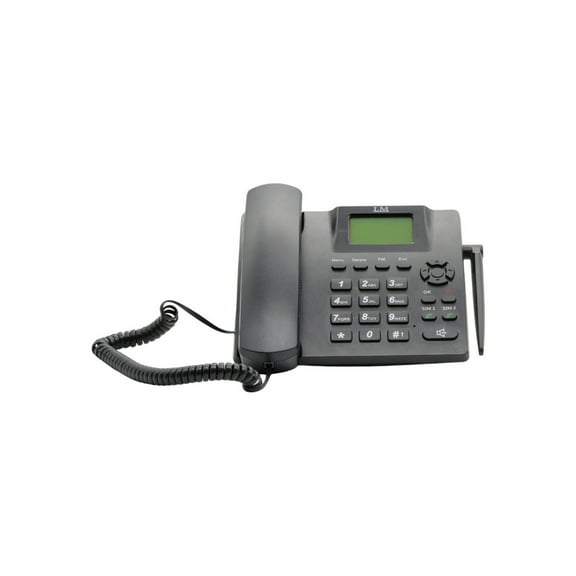 Teléfono Alámbrico Modelo LM-751 Color Negro Con Altavoz Y Puerto Para Agregar Chip De Celular.