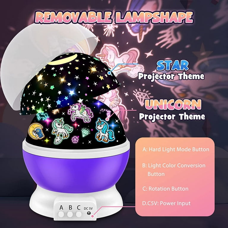 Unicorn Projector Night Light Lamps for Girls Bedroom Toys for Girls Age  6-8, Unicorns Night Lights with Timer Birthday Children's Day Gifts for  Kids