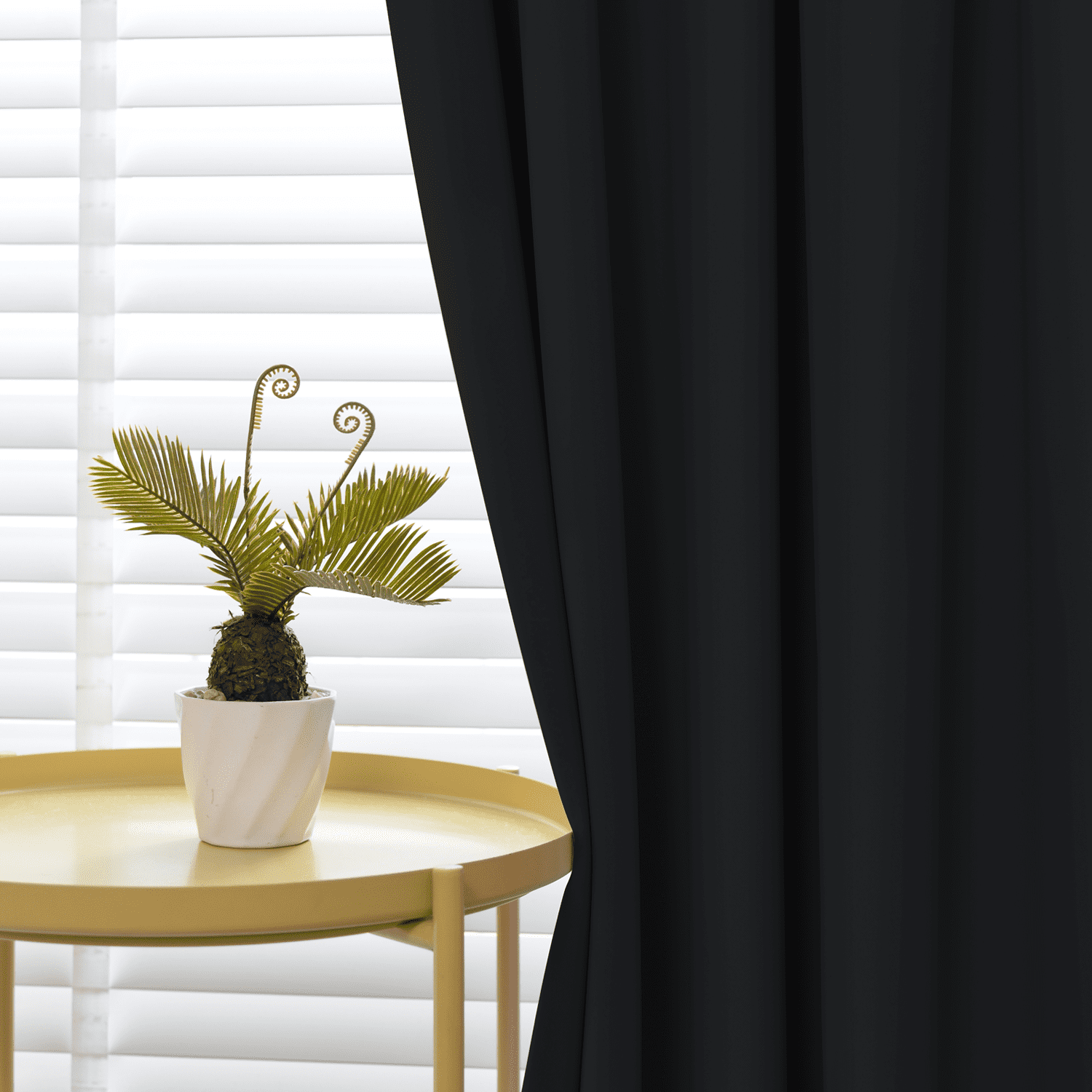 Yakamok 45 Inches Long Blackout Curtain Valances for Windows - 2 Panels Blackout Window Valances for Basement with Rod Pocket (Black,Width 38 by Length 45)