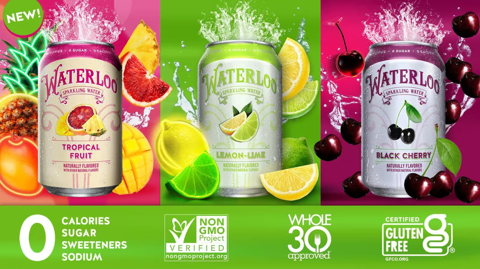 Waterloo Sparkling Fruit Flavored Water, Multi-Flavor Variety Pack | Zero Calorie | Zero Sugar | Zero Sodium | Zero Calories | Naturally flavored, 12 Fl Oz with Fitluv packaging (8 Flavor Variety,