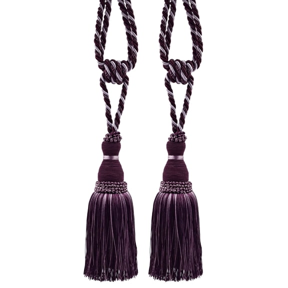 DECOPRO Noblesse Collection Elegant Curtain & Drapery Tassel Tieback, Tassel Length 8" (20cm), Spread 30" (76cm) # TBH8, Luscious Lavenders #2927 (Lavender Purple, Dark Purple, Light Purple) Set of 2