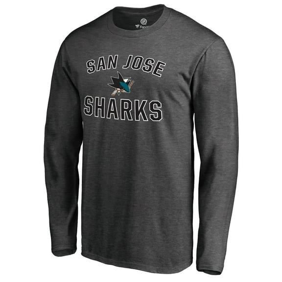 Men's Heathered Gray San Jose Sharks Victory Arch Long Sleeve T-Shirt