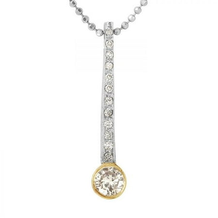 Foreli 0.65CTW Diamond 14K Two tone Gold Necklace