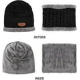 thumbnail image 3 of GRNSHTS Toddler Kids Boys Girls Winter Warm Fleece Lined Knit Beanie Hat Cap and Scarf Set Black, 3 of 5