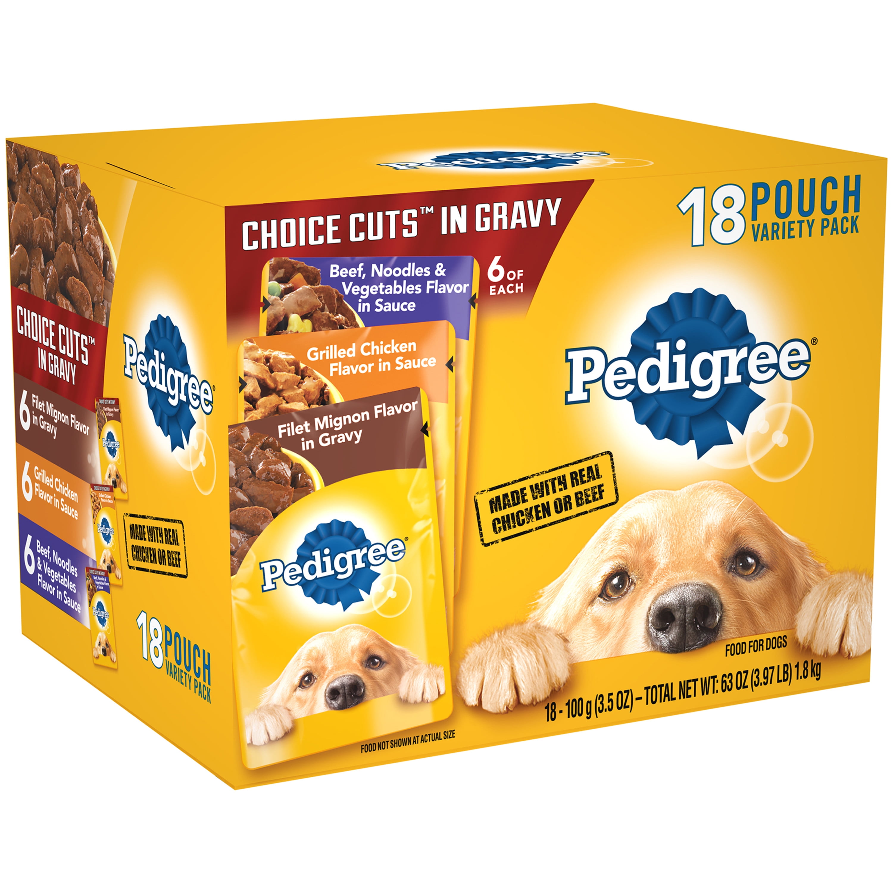 18 Pack Pedigree Choice Cuts In Gravy Adult Wet Dog Food Variety