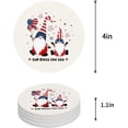 thumbnail image 1 of FMSHPON God Bless The USA American Flag with Cute Gnome Set of 6 Round Coaster for Drinks, Absorbent Ceramic Stone Coasters Cup Mat with Cork Base for Home Kitchen Room Coffee Table Bar Decor, 1 of 6