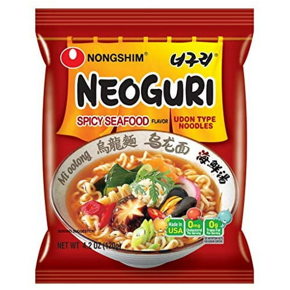 NineChef Bundle - NongShim Neoguri Noodles Spicy Seafood 4.2 Ounce (Pack of 10)  1 NineChef ChopStick