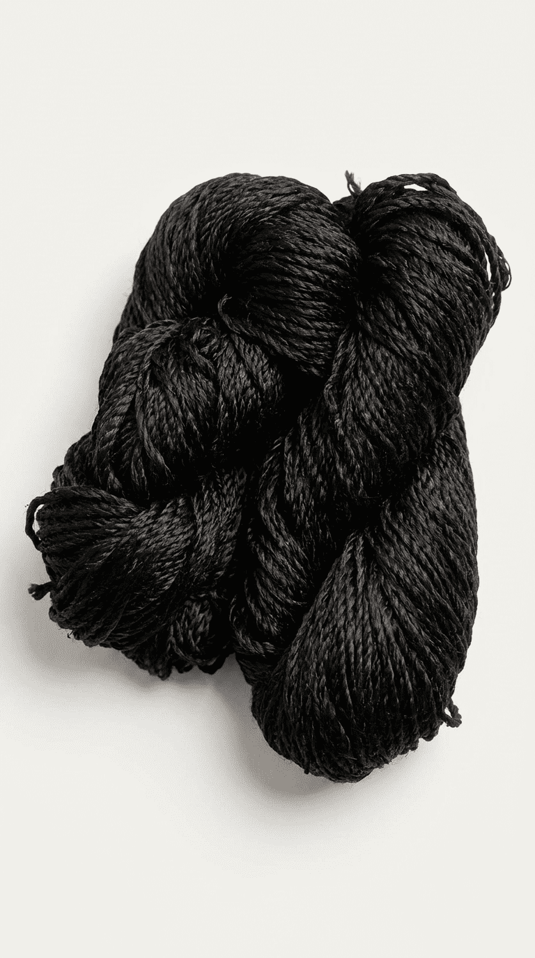 Knitsilk 3 Ply 100% Mulberry Silk Lace Weight Yarn, Black