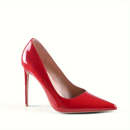 KINODAY Solid Color Pumps Elegant Pointed Toe Patent Leather High Heels Fashion Party & Wedding Dress Shoes For Formal Occasions