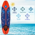 thumbnail image 6 of Topbuy 6' Surfboard Inflation-free Long Surfing Board with Safety Leash Red, 6 of 10