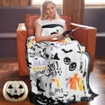 thumbnail image 3 of Halloween Witch Blanket, Halloween Blankets and Throws, Halloween Fleece Throw Blanket, Halloween Throws Gifts for Kids Women Men Adults, White, 50" x 60", 3 of 6