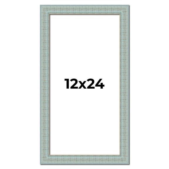 12x24 Frame Blue Teal Distressed Solid Wood Picture Frame | 1.625 Inch Moulding Width | Sonoma Blue