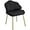 Black, variant on MYZBBD Vanity Chair, Velvet Accent Chair with Shell-Shaped Backrest, Modern Armchair with Gold Metal Legs for Dressing Room/Bedroom/Living Room, Black