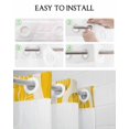 thumbnail image 5 of No Hook Shower Curtains with Snap in Liner, Geometric Yellow Waterproof Fabric Shower Curtain, Stripes Modern Abstract Vintage Double Layers & See-Through Top Window Bathroom Curtains 54''x78'', 5 of 6