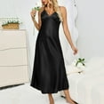 thumbnail image 6 of ALLLIST Women's Nightgowns Silky Long Chemises Black Plain Soft Sleepwear Pajsmas for Ladies, 6 of 8