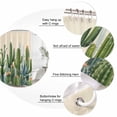 thumbnail image 3 of Green Cactus Bathroom Shower Curtains with 12 Hooks Polyester Waterproof Shower Curtain for Stalls and Bathtubs Watercolor Summer Botanical Beige Decorative Bathroom Privacy Curtain 72x72 Inches, 3 of 9