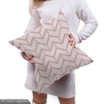 thumbnail image 4 of Brick Fabric by the Yard Upholstery, Repeating Pattern of Retro Style Geometric Horizontally Aligned, Decorative Fabric for DIY and Home Accents, 2 Yards, Pale Salmon Grey Pink by Ambesonne, 4 of 4
