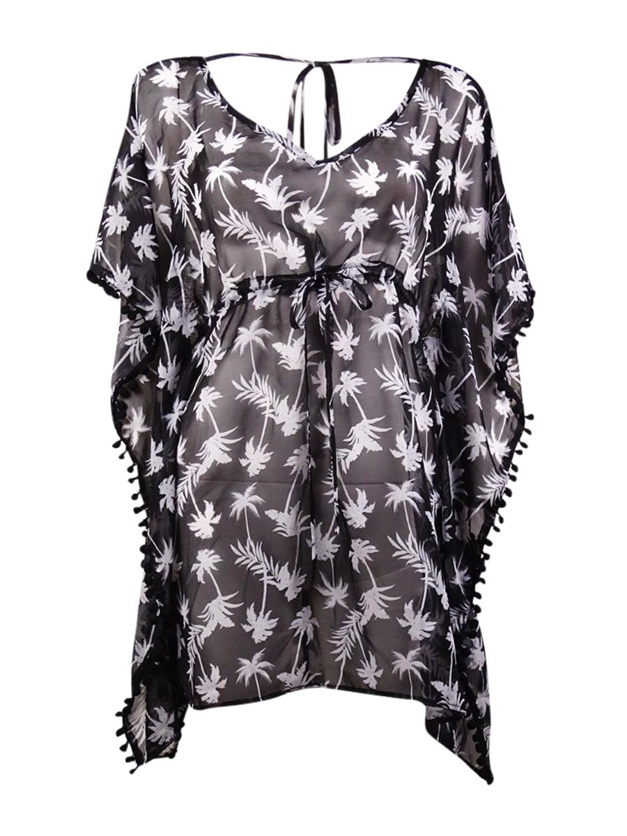 black swim kimono