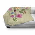 thumbnail image 3 of Heart Soft Flannel Fleece Throw Blanket, Various Colorful Flowers and Butterflies Forming a Heart Shape on Cream Backdrop, Cozy Plush for Indoor and Outdoor Use, 60" x 80", Multicolor, by Ambesonne, 3 of 6