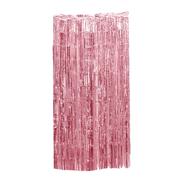 Cortina de flecos de papel de aluminio Inteprter para fiestas temáticas Oro rosa 3*1m