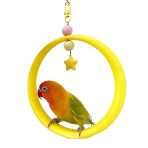 Bird Swing, Cage Hanging Toys PLA Swing Bite Resistance Perches Toy Boredom Breaker for Budgie, Cockatiels, Conures, Finches, Parakeets, Eco-Friendly Material, Bird Cage Decoration.