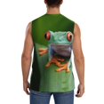 thumbnail image 4 of Balery Red-Eyed Tree Frog Camisetas sin mangas para hombre, absorbe la humedad y protege contra el mal olor.-X-Large, 4 of 7
