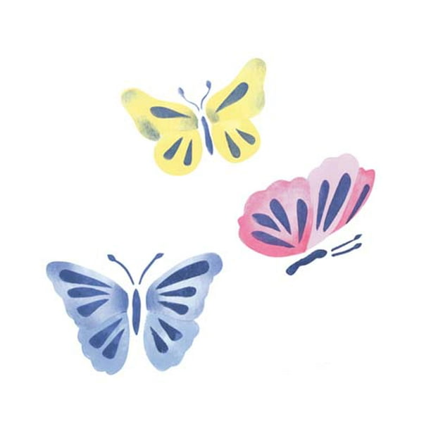 Download Large Butterflies Wall Stencil Sku 301b By Designer Stencils Walmart Com Walmart Com