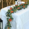 thumbnail image 3 of Ornaments Garland Imitation Flowers Wreath Creative Table Centerpiece Wedding Backdrop Decor 6ft Rattan, 3 of 14