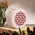 thumbnail image 6 of Yiaed Cute Red Crab Print Travel Jewelry Case Bridesmaid Gift Boxes Jewelry Travel Organizer Small Round Jewelry Box Mini Storage-Pink, 6 of 7