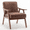 Brown, variant on Homy Casa Mid-Century Modern Accent Armchair, Upholstered Lounge Chair with Solid Wood Frame