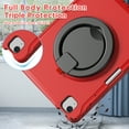 thumbnail image 5 of ELEHOLD Heavy Duty Rugged Case for iPad Pro 12.9 2022/2021/2020/2018 Three-Layer Protection Foldable 360° Rotating Kickstand Portable Handle Grip Shockproof Case for Kids Adult,Red, 5 of 6