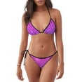 thumbnail image 1 of Disketp Purple Glitter para Bañador de Dos Piezas para Mujer, Bikini Sexy Halter String, Conjunto de Bikini en Triángulo, 1 of 6
