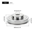 thumbnail image 2 of Polea de DistribucióN de 80 Dientes de 12 Mm de DiáMetro Interior, Rueda SíNcrona de Aluminio Plateada con Tornillo M5 para Correa de Impresora 3D, MáQuina CNC, 2 of 6