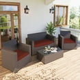 thumbnail image 5 of Snubbull 3 Pack, 36"x 18" Outdoor Patio Seat Cushions Replacement Covers Fit for 4 Pieces 4-Seater Wicker Rattan Patio Conversation Set Loveseat Chair Couch Furniture, Cover Only, Terra red, 5 of 8