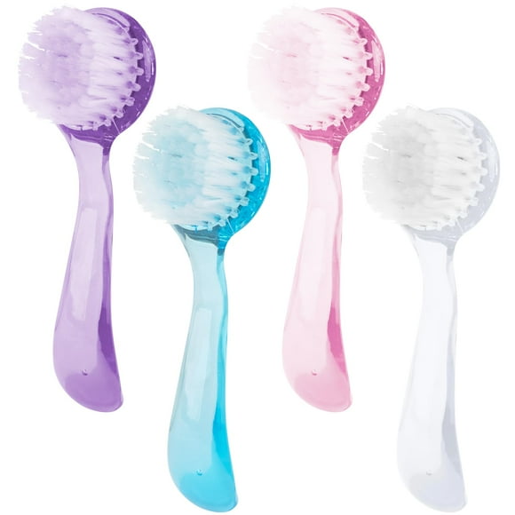AUEAR Paquete de 4 cepillos faciales para limpieza y cepillo de limpieza facial con tapa para mujeres y niñas, lavado de maquillaje y masaje