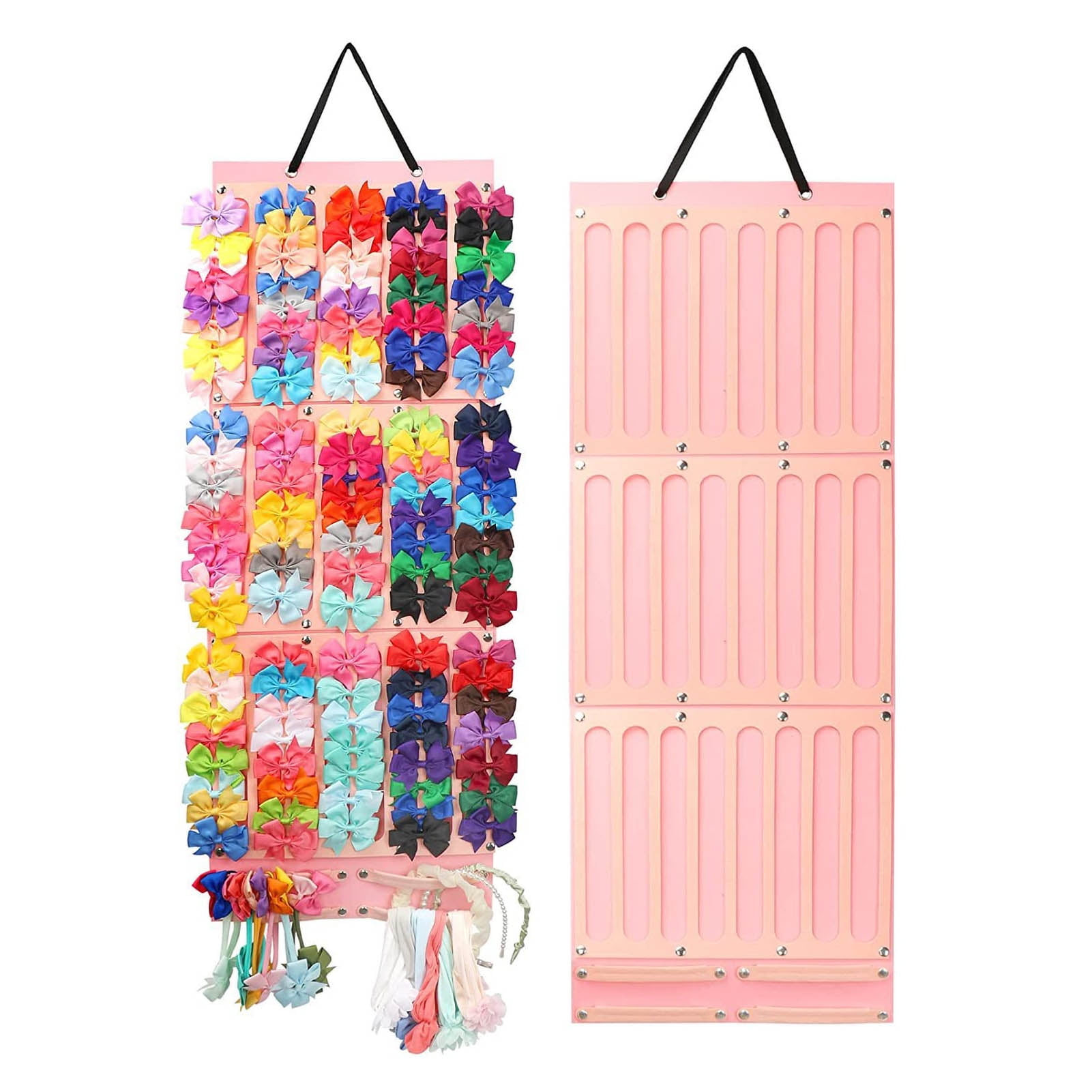 Suodoka Large Capacity Hair Bow Holder Organizer for Girls, Decorative Felt Hair Clip Hanger Wall Mount Barrettes Storage (25.9 x 13.7 inches / 66 x 35 cm)