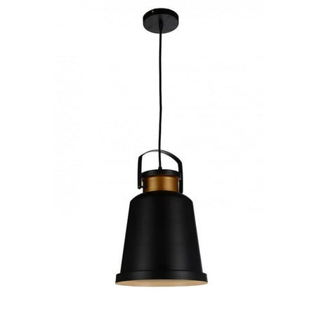 

1 Light Down Pendant with Black finish