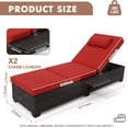 thumbnail image 2 of 2Pcs Outdoor PE Wicker Chaise Lounge Chairs, Pool Lounge Chairs Adjustable Backrest Recliners, Rattan Patio Chaise Lounger Set, 2 of 7