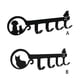 thumbnail image 4 of Inteprter Soporte para llaves Gancho Colgador de puerta Estilo de dibujos animados Carga de alta resistencia Dormitorio Organizador Tornillos Almacenamiento y organización del hogar Negro, 4 of 6