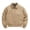 Khaki, variant on Men's Full Zip Cotton Utility Jacket Long Sleeve Turn Down Collar Regular Fit Casual Winter Outerwear Coat with Pockets for Work Vacation Holiday Daily Wear and Travel