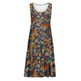 thumbnail image 6 of Uaswgudfs Women’s Sleeveless A-Line Midi Dress - Botanical Floral Print Casual Sundress Tank Design, 6 of 6