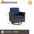 thumbnail image 4 of COOS BAY Harbor Retreat Mix Brown Rattan Wicker Outdoor Patio Swivel Glider Rocking Chairs with Curved Armrest, Blue Cushions, Set of 4, 4 of 9