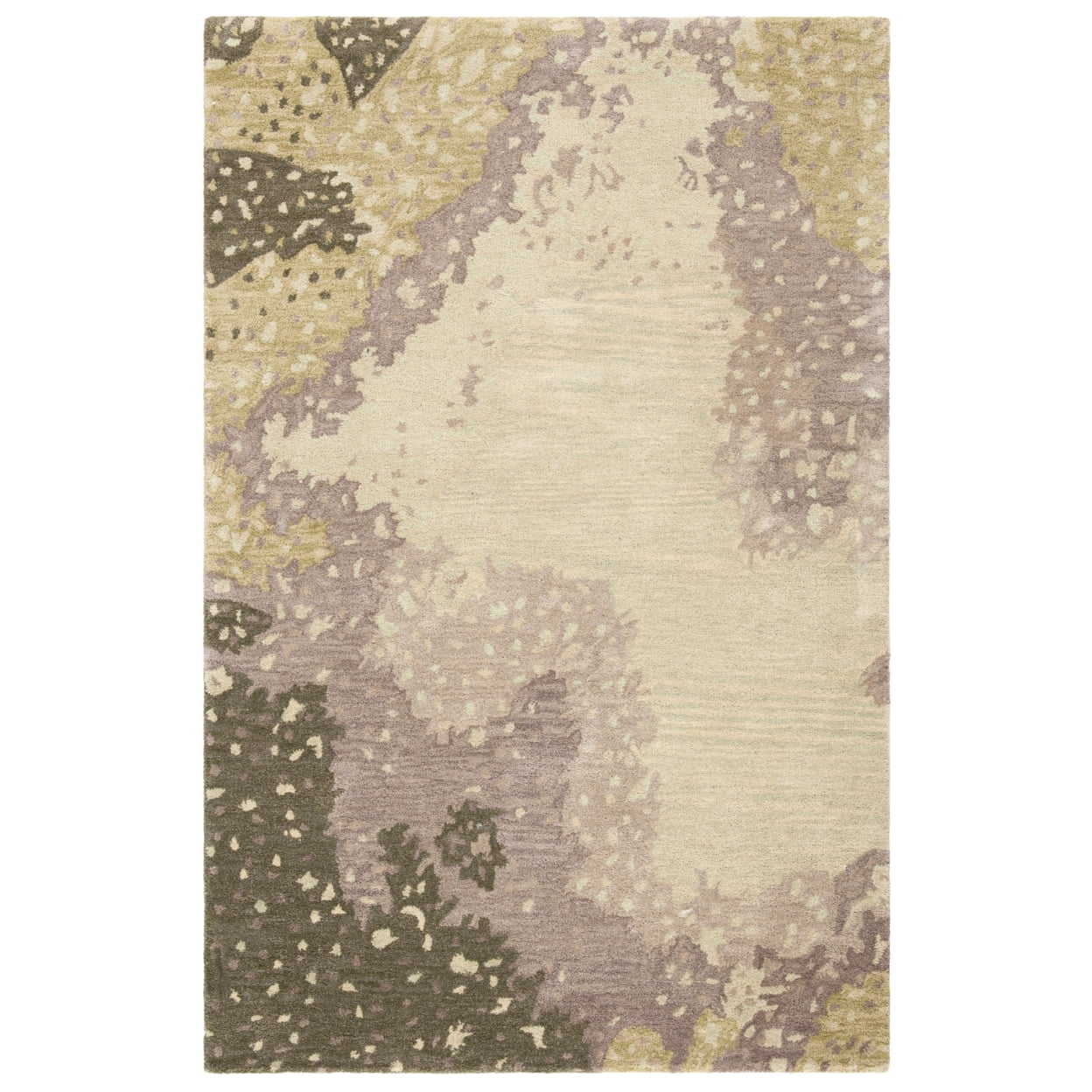 SAFAVIEH Soho Jeptha Abstract Wool Area Rug, Sage/Multi, 6' x 6' Square