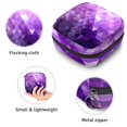 thumbnail image 3 of Sanitary Napkin Storage Bag for Girls Women, Portable First Period Pads Bag Tampons Holder Girls Travel Makeup Bag, Large Capacity Purple White Triangle Geometric Pattern, 3 of 6